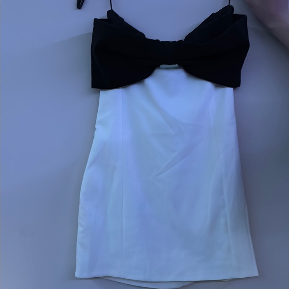 Black and White Zara Bow Dress
